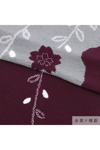 帯揚げ 綸出し絞り染め 枝垂れ桜 2カラー