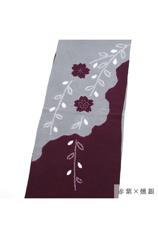 帯揚げ 綸出し絞り染め 枝垂れ桜 2カラー