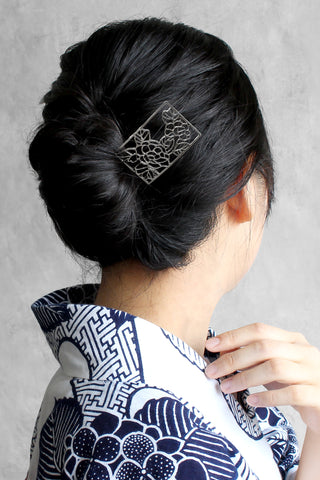 かんざし 花札「牡丹」