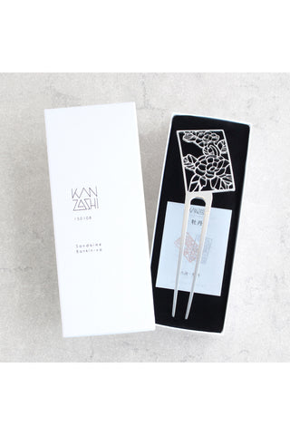 かんざし 花札「牡丹」