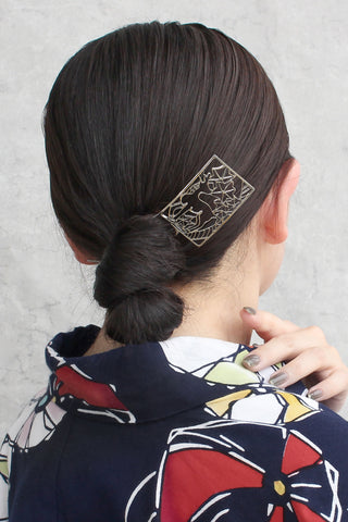 かんざし 花札「紅葉に鹿」